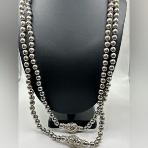 Joan Rivers Silver Pearl Necklace
